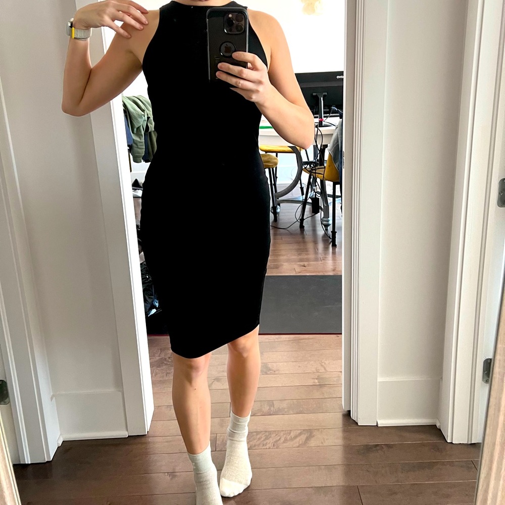 Fashionova black midi dress size small